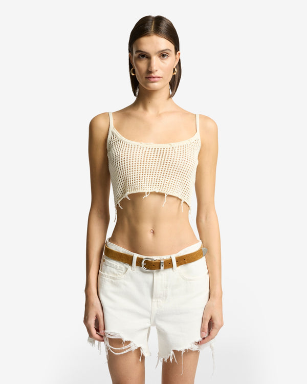 7 For All Mankind Cropped Open Knit Tank Sweaters
