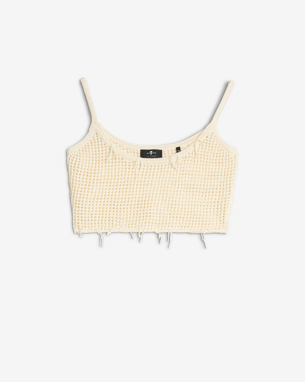 7 for all mankind Cropped Open Knit Tank Sweaters