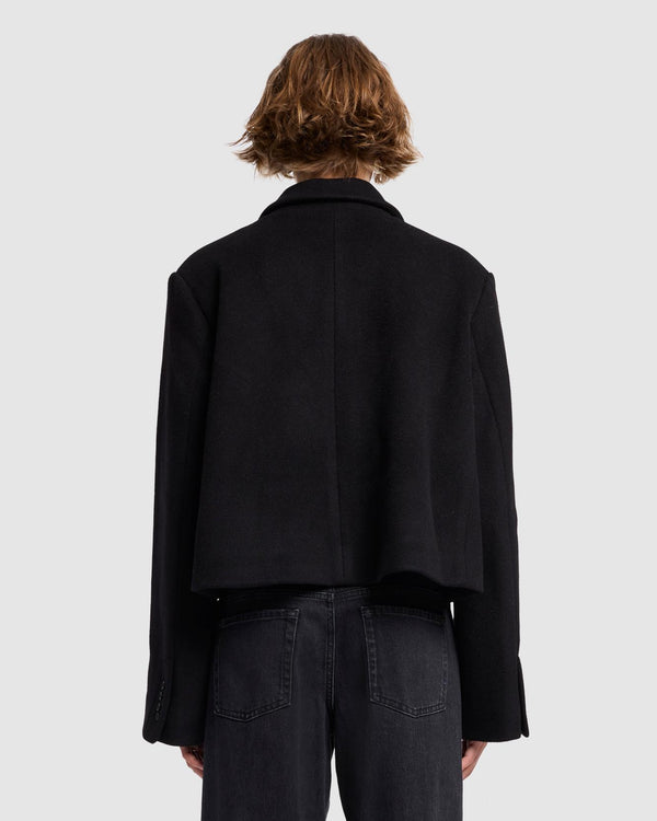 7 For All Mankind Cropped Wool Jacket Jackets