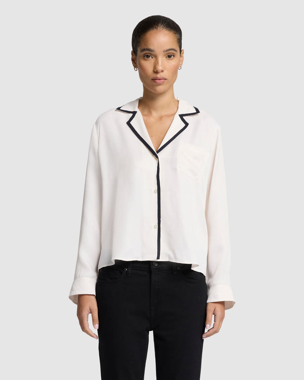 7 For All Mankind Cupro Relaxed Shirt Tops