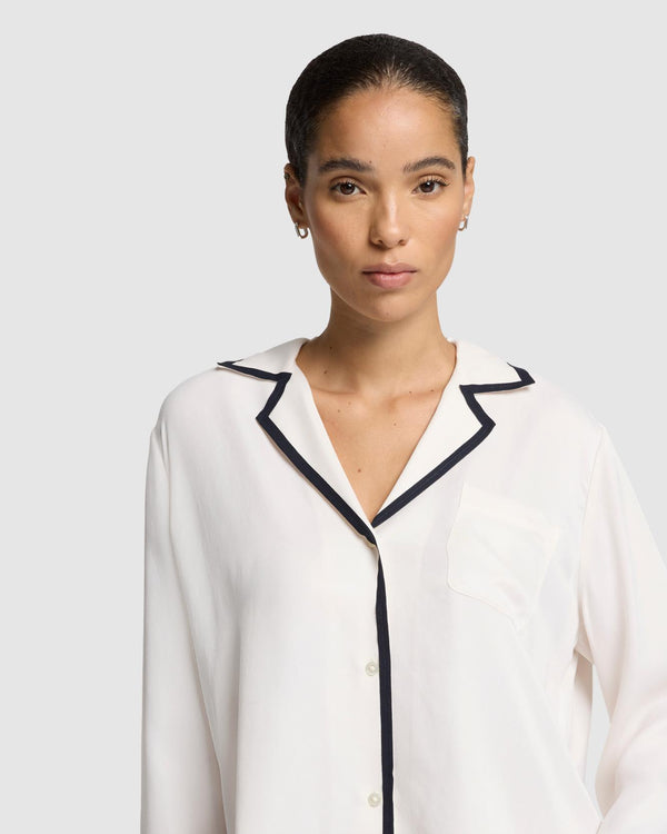 7 For All Mankind Cupro Relaxed Shirt Tops