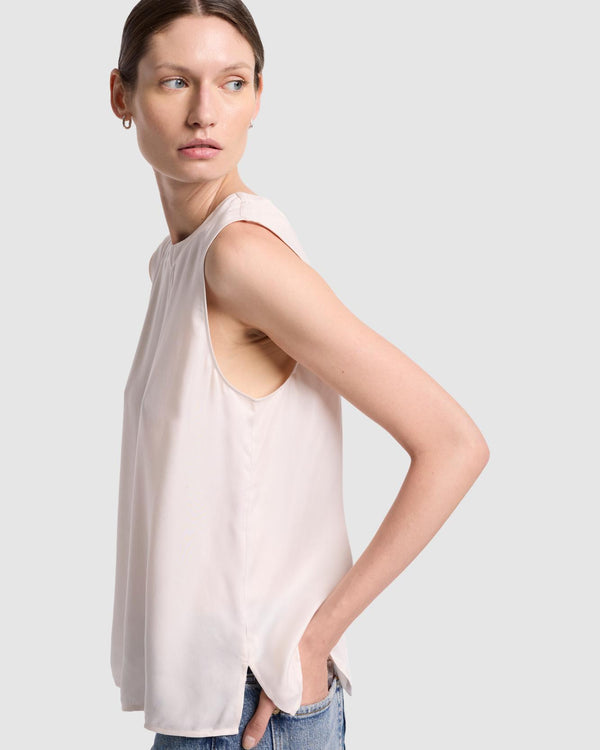7 For All Mankind Cupro Sleeveless Top Tops