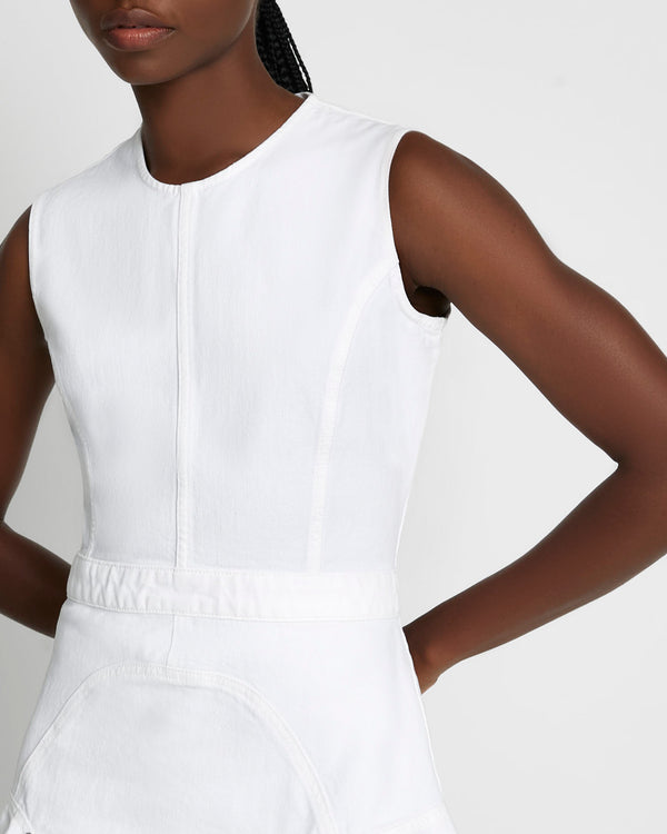 7 For All Mankind Denim Flounce Dress Mini Dresses