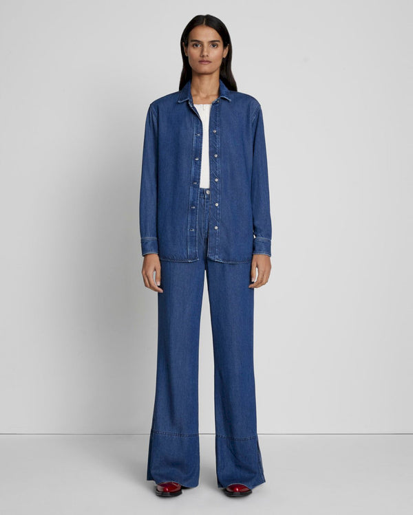 7 For All Mankind Denim Lustre Classic Shirt Tops