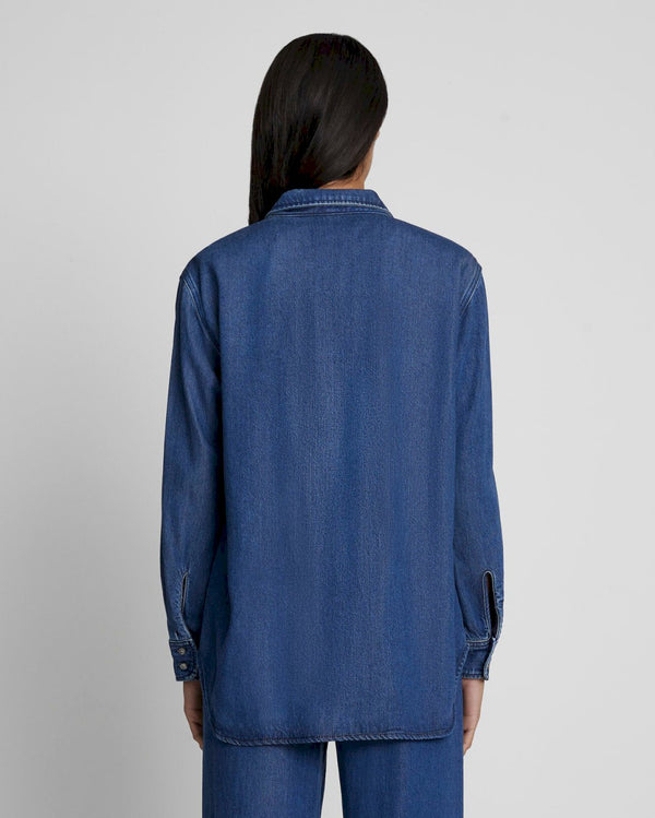 7 For All Mankind Denim Lustre Classic Shirt Tops