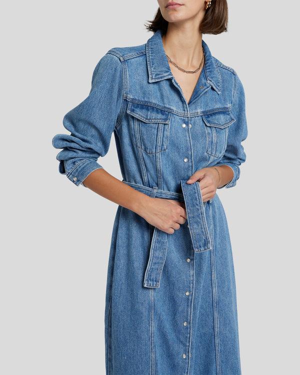 7 For All Mankind Denim Lustre Dress Dresses
