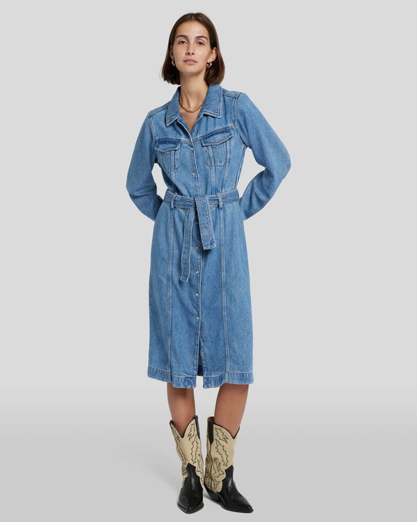 7 for all mankind Denim Lustre Dress Dresses