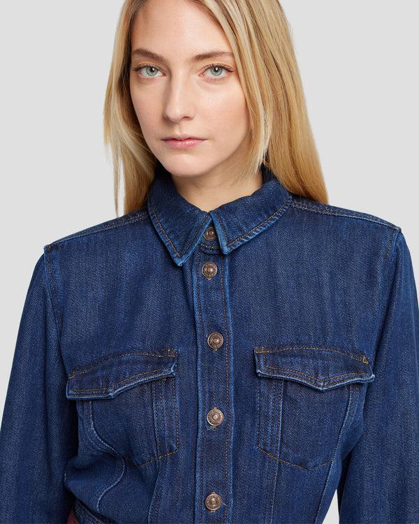 7 For All Mankind Denim Lustre Luxe Dress Dresses