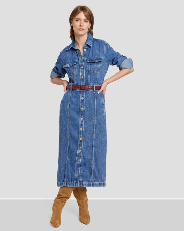 7 For All Mankind Denim Lustre Luxe Dress Dresses