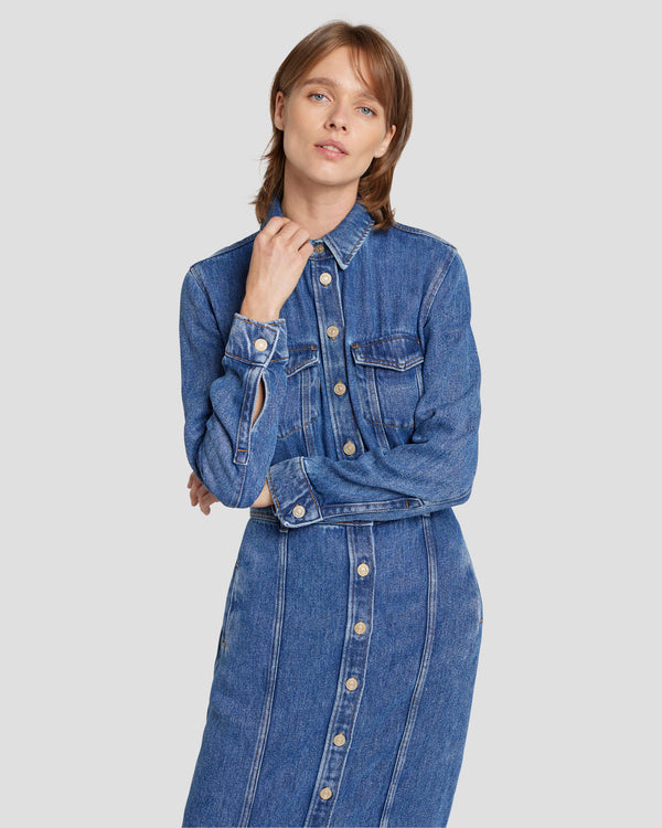 7 For All Mankind Denim Lustre Luxe Dress Dresses