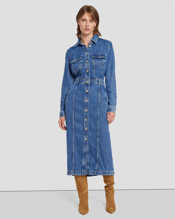 7 for all mankind Denim Lustre Luxe Dress Dresses