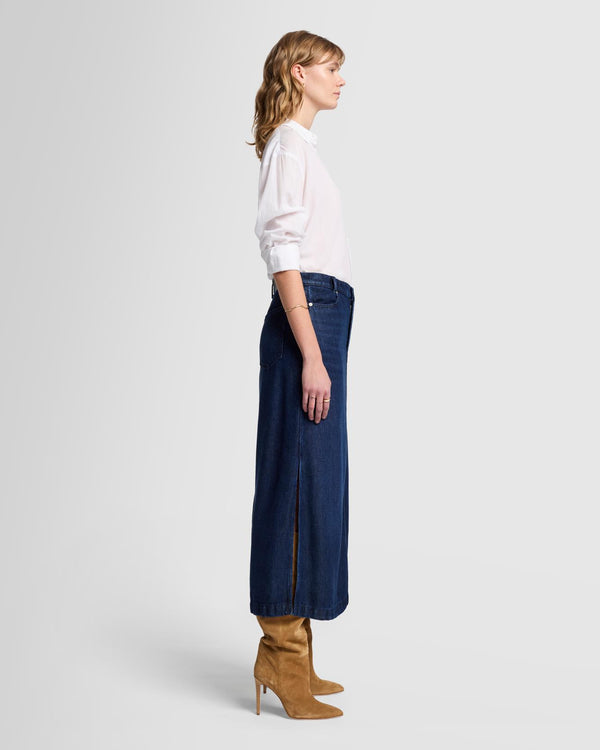 7 For All Mankind Denim Lustre Midi Skirt Skirts