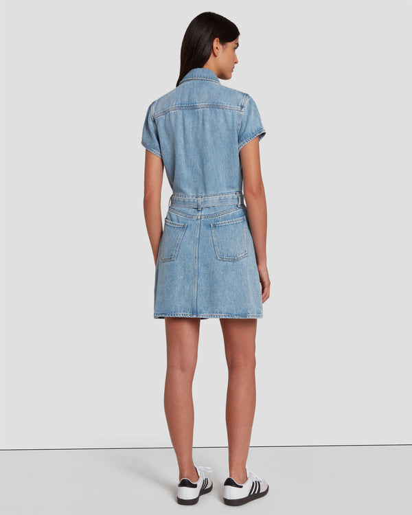 7 For All Mankind Denim Lustre Shirt Dress Dresses