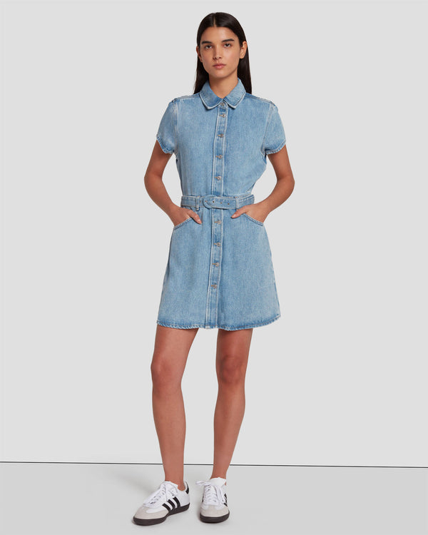 7 for all mankind Denim Lustre Shirt Dress Dresses