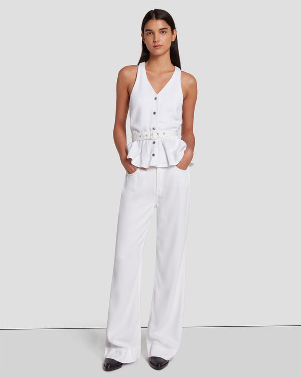 7 For All Mankind Denim Lustre Tailored Vest Tops