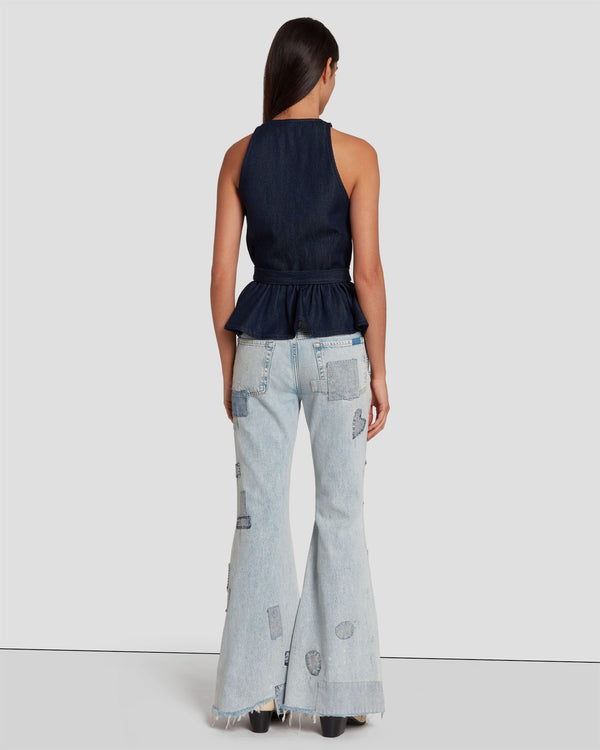 7 For All Mankind Denim Lustre Tailored Vest Tops
