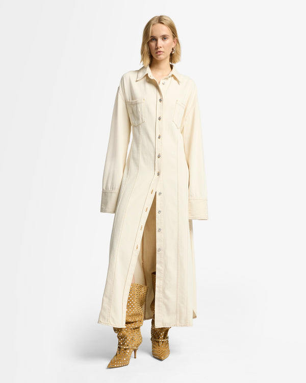 7 For All Mankind Denim Maxi Shirtdress Dresses