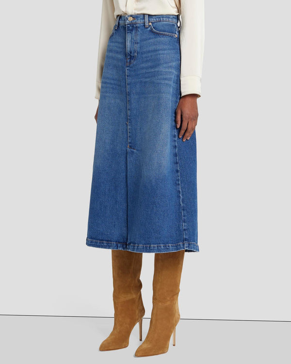 7 For All Mankind Denim Midi Skirt Skirts