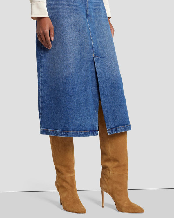 7 For All Mankind Denim Midi Skirt Skirts
