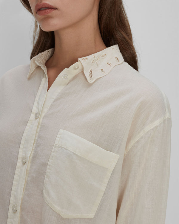 7 For All Mankind Eyelet Classic Shirt Tops