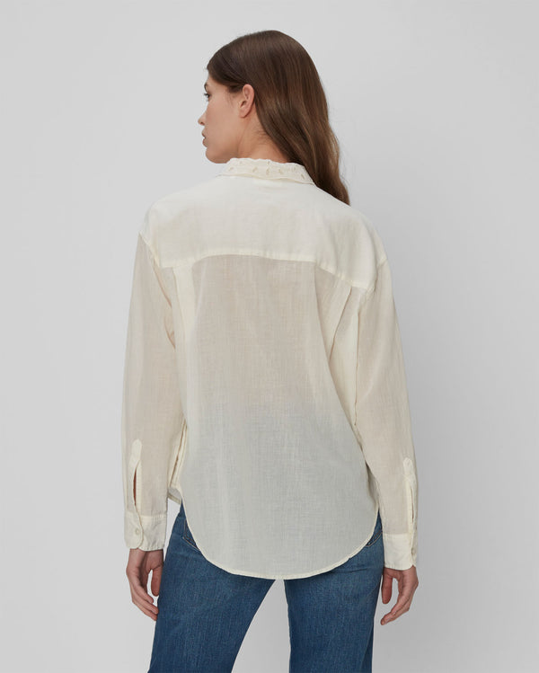 7 For All Mankind Eyelet Classic Shirt Tops