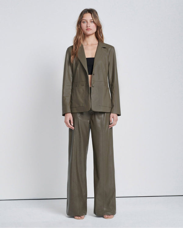 7 for all mankind Faux Leather Tie Blazer Jackets