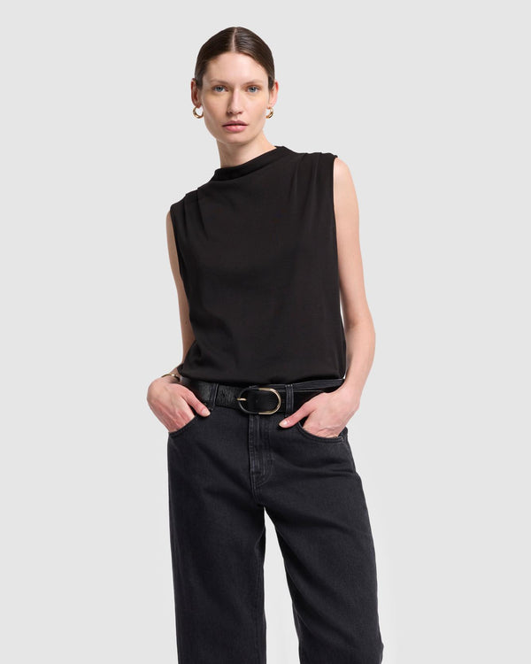 7 for all mankind High Neck Draped Top Tops