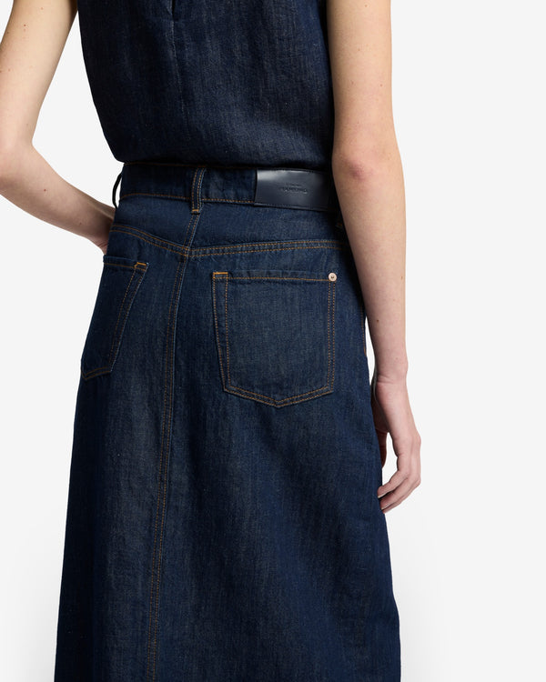 7 For All Mankind Indigo Linen Calla Skirt Skirts