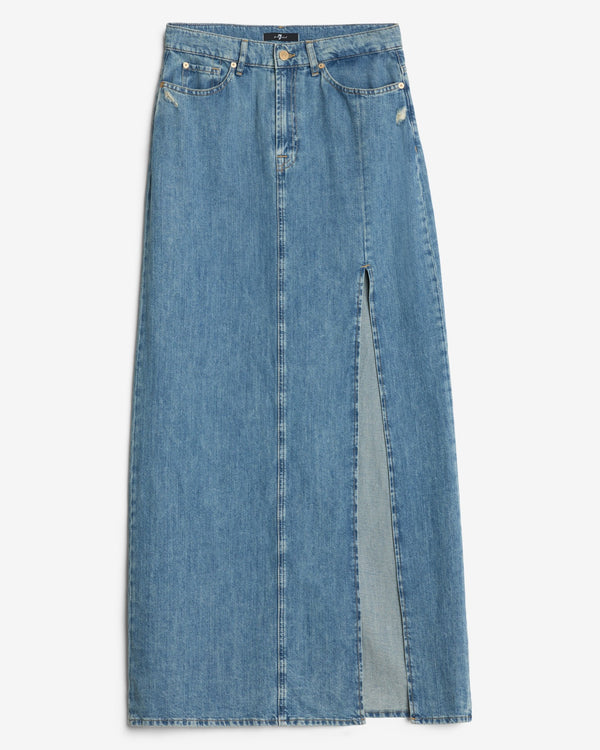 7 for all mankind Indigo Linen Maxi Skirt Skirts