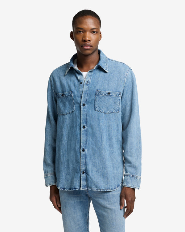 7 For All Mankind Indigo Linen Overshirt Shirts