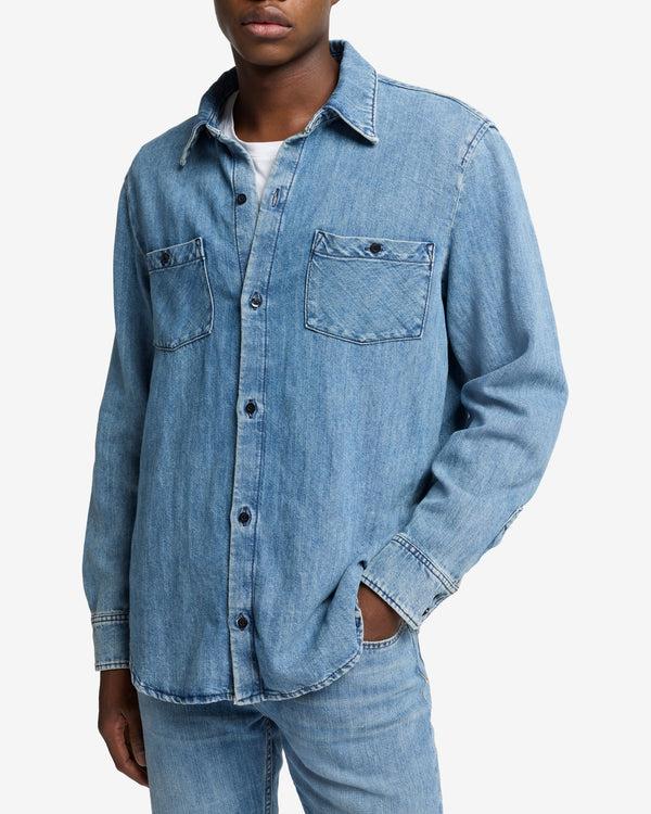 7 For All Mankind Indigo Linen Overshirt Shirts