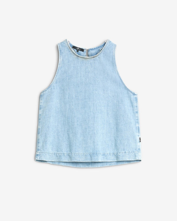 7 for all mankind Indigo Linen Sleeveless Top Tops