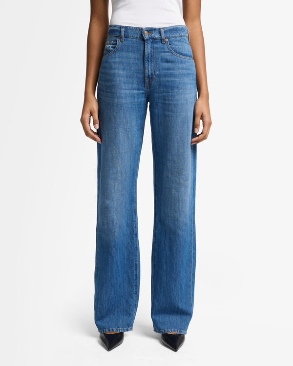 7 For All Mankind Indigo Linen Tess Trouser Jeans