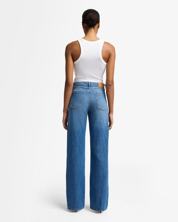 7 For All Mankind Indigo Linen Tess Trouser Jeans