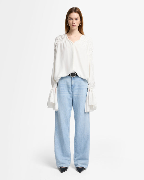 7 For All Mankind Indigo Linen Tess Trouser Jeans