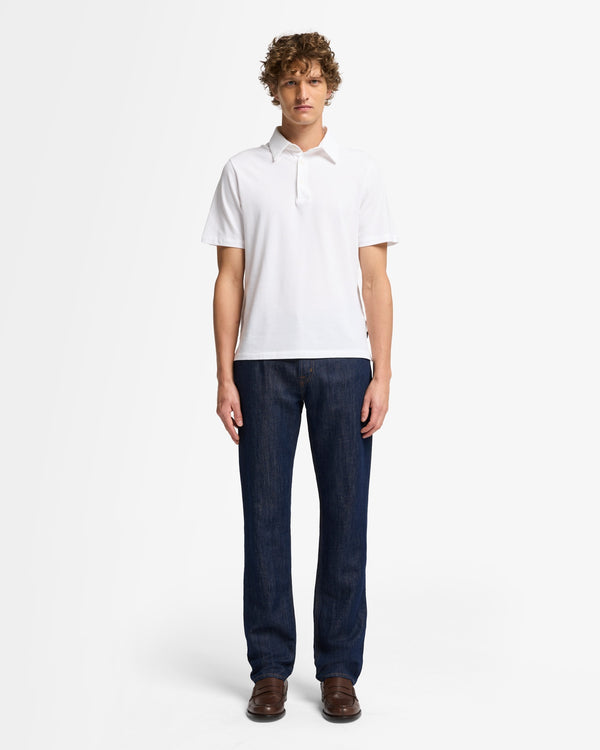 7 For All Mankind Indigo Linen The Straight Jeans