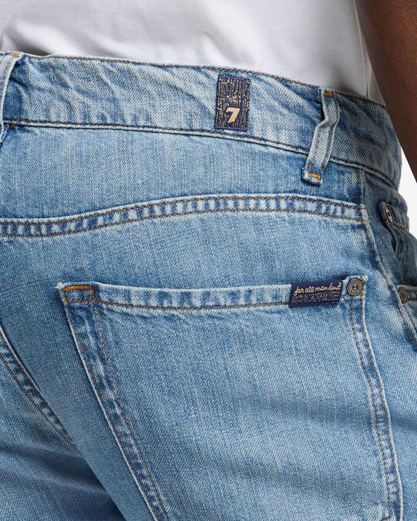 7 For All Mankind Indigo Linen The Straight Jeans