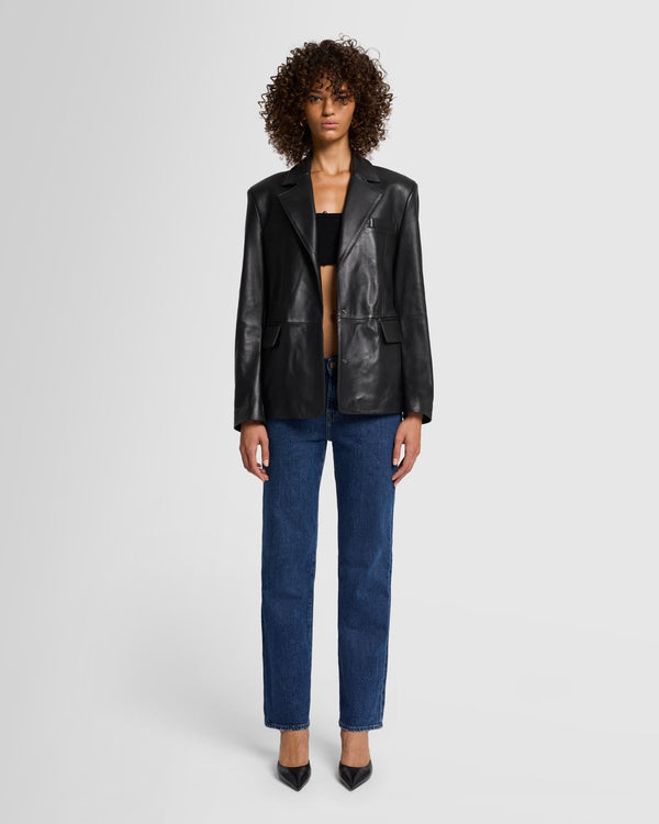 7 For All Mankind Italian Leather Blazer Jackets