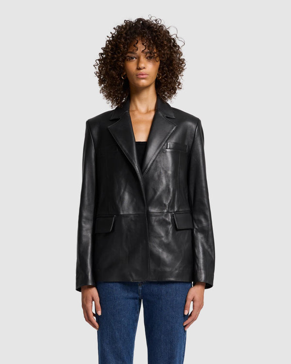 7 for all mankind Italian Leather Blazer Jackets