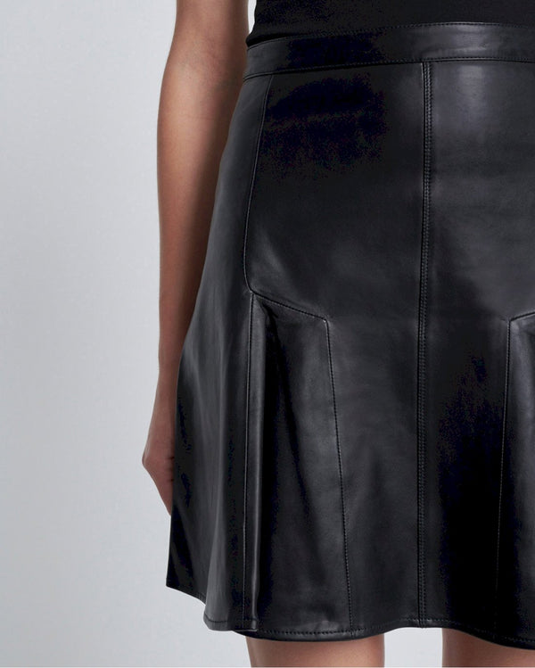 7 For All Mankind Leather Skater Skirt Skirts