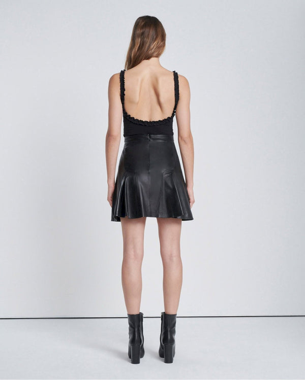 7 For All Mankind Leather Skater Skirt Skirts