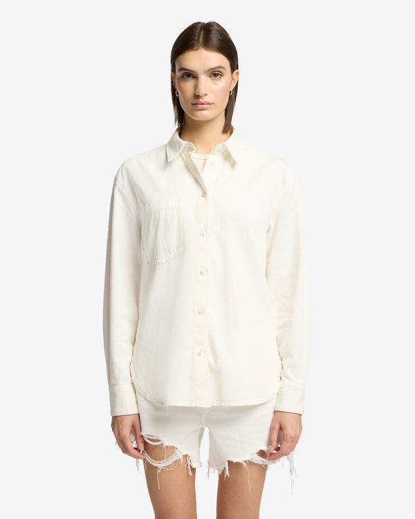 7 For All Mankind Linen Blend Easy Shirt Tops