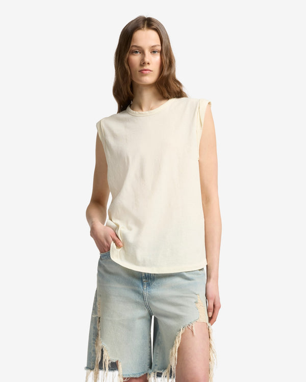 7 For All Mankind Linen Blend Muscle Tee Tops
