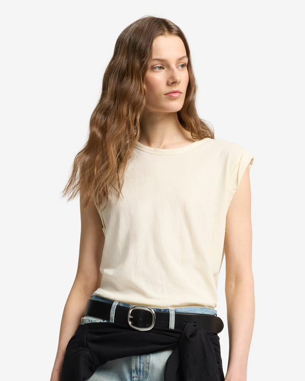 7 For All Mankind Linen Blend Muscle Tee Tops