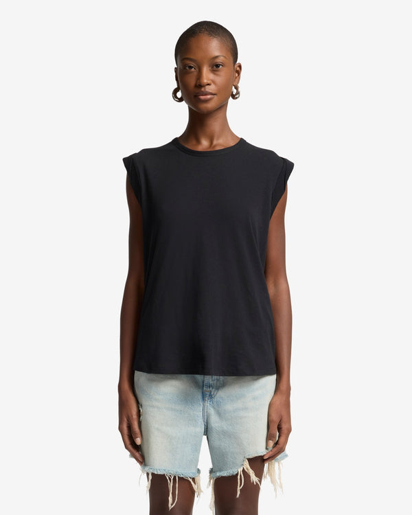7 For All Mankind Linen Blend Muscle Tee Tops