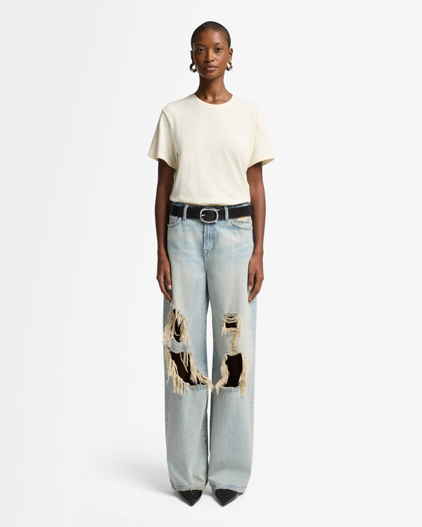 7 For All Mankind Linen Blend Tee Tops