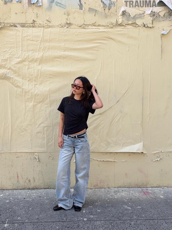 7 For All Mankind Linen Blend Tee Tops