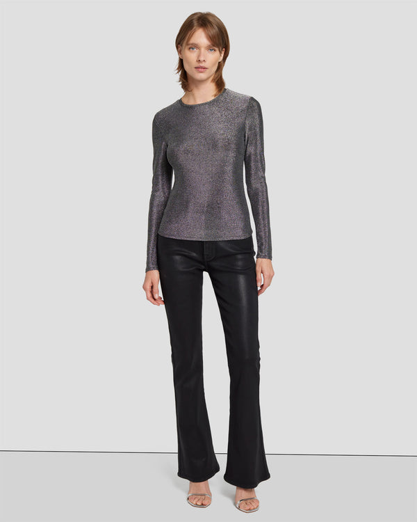 7 For All Mankind Long Sleeve Shimmer Top Tops