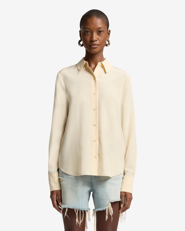 7 For All Mankind Long Sleeve Silk Blouse Tops