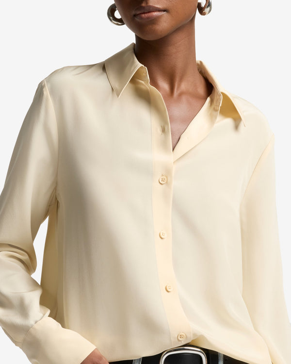 7 For All Mankind Long Sleeve Silk Blouse Tops